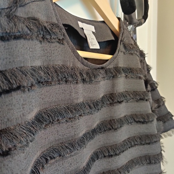 H&M black fringe top, size 8. - Picture 3 of 4